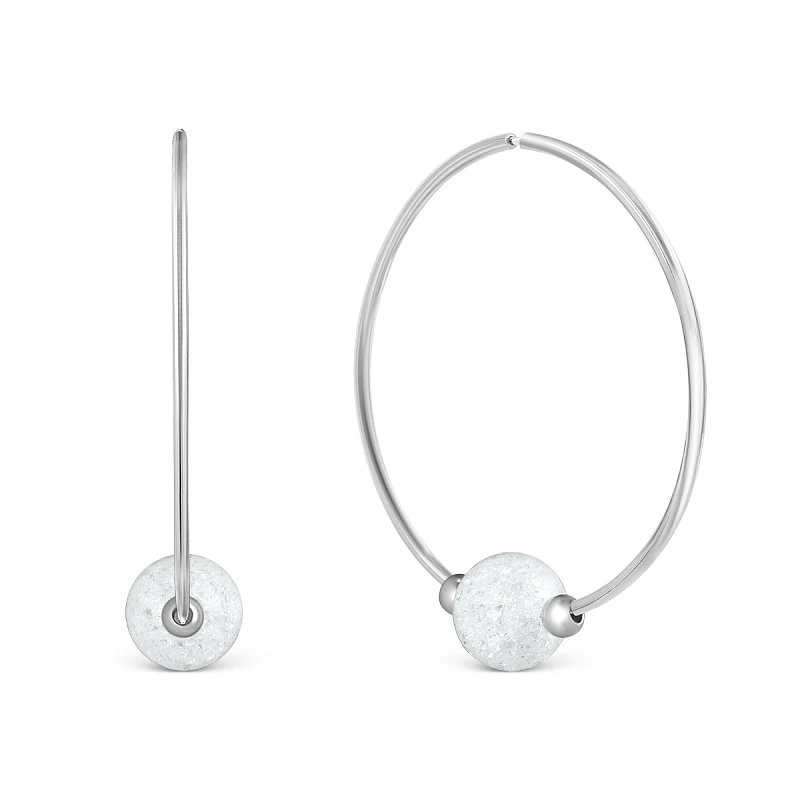 Серьги  серебряные с кварцем