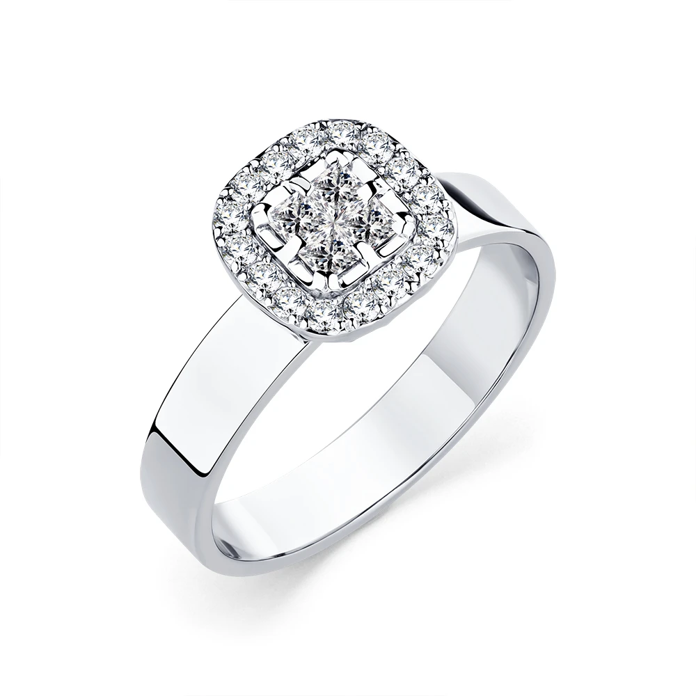 Кольцо  из белого золота с бриллиантом