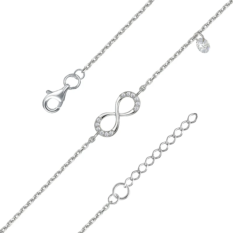 Браслет  серебряный с фианитом