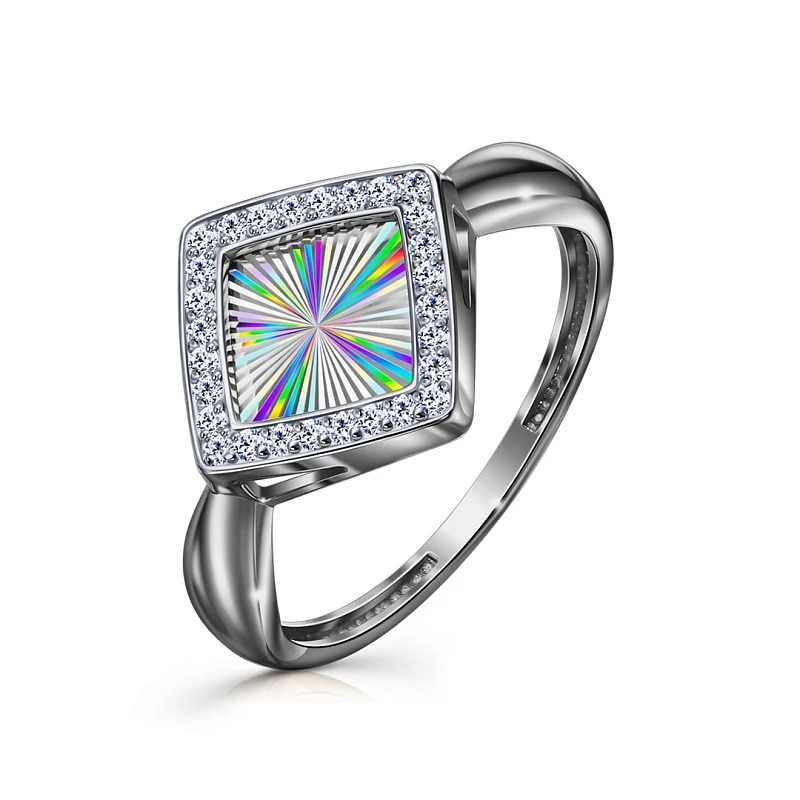 Кольцо  серебряное с фианитом