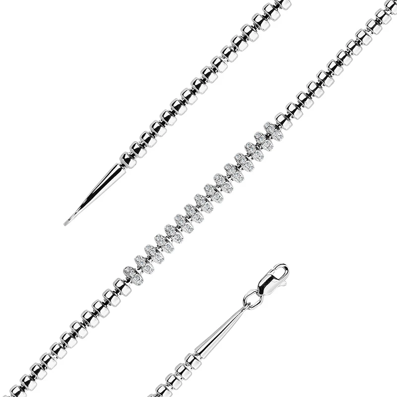 Браслет  из белого золота с природным бриллиантом