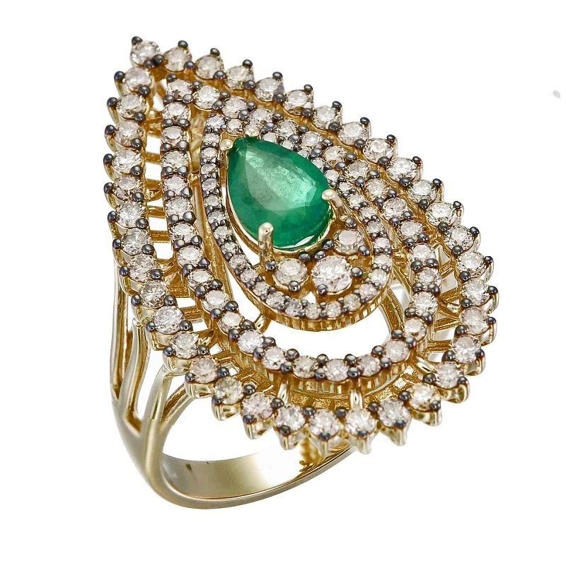 Кольцо  золотое с изумрудом