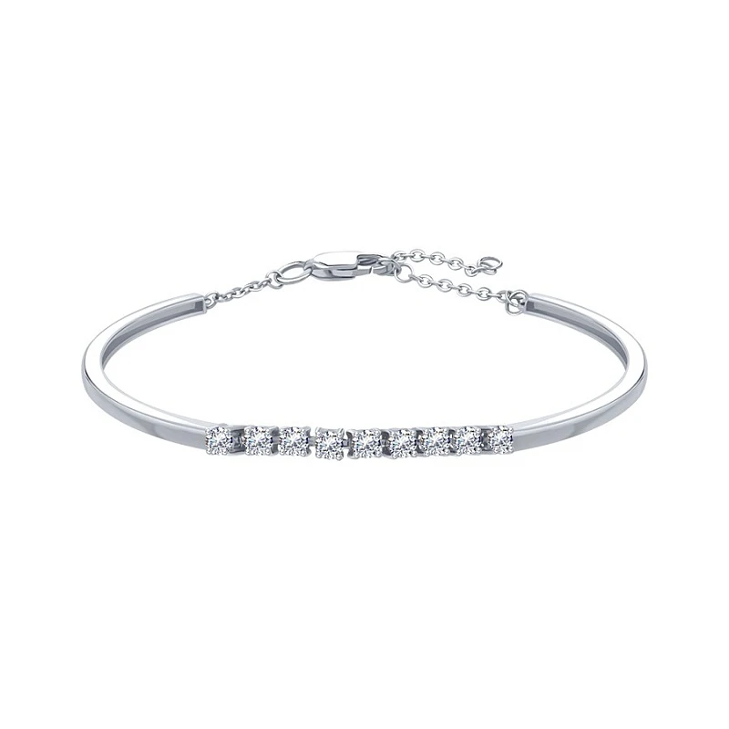 Браслет «KARATOV» из белого золота с фианитом