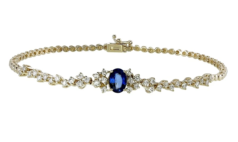 Браслет  золотой с сапфиром