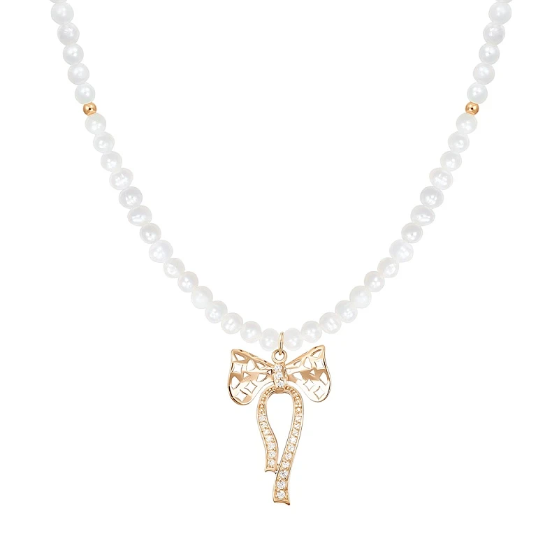 Колье  из серебра с позолотой с жемчугом