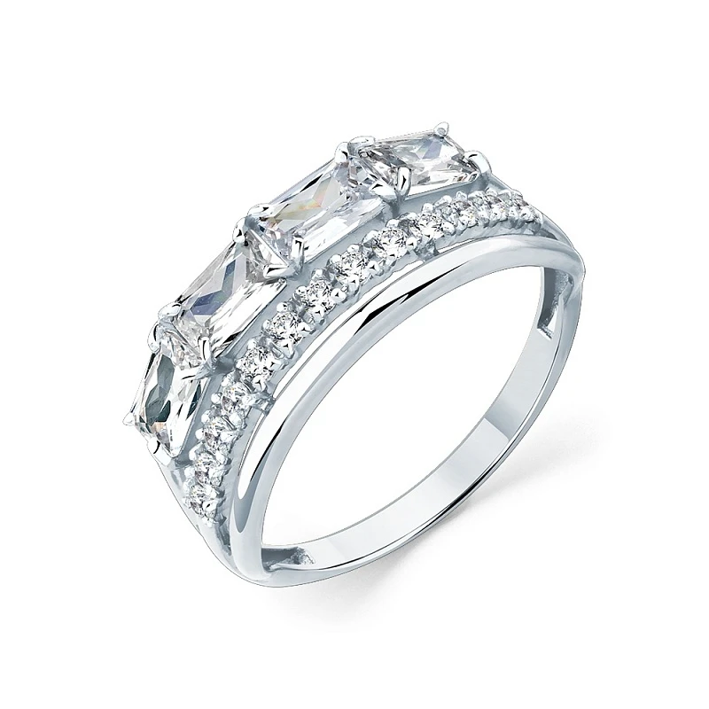 Кольцо  из белого золота с фианитом