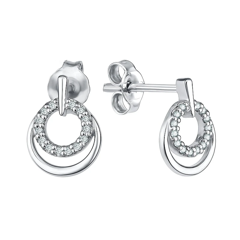 Серьги  серебряные с фианитом