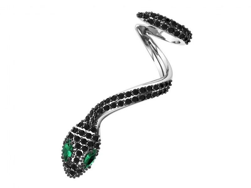 Пирсинг  серебряный с фианитом