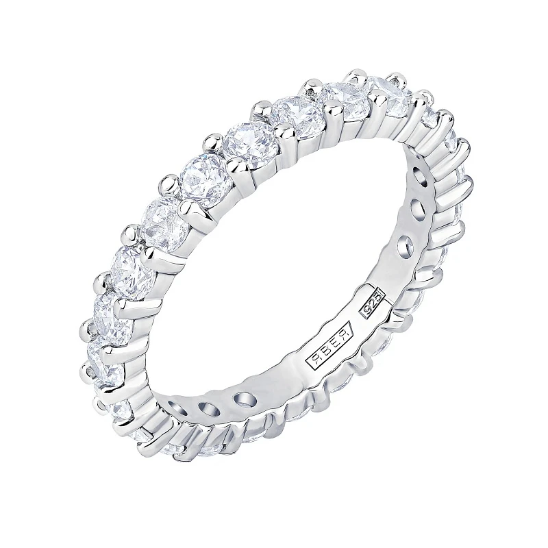 Кольцо  серебряное с фианитом