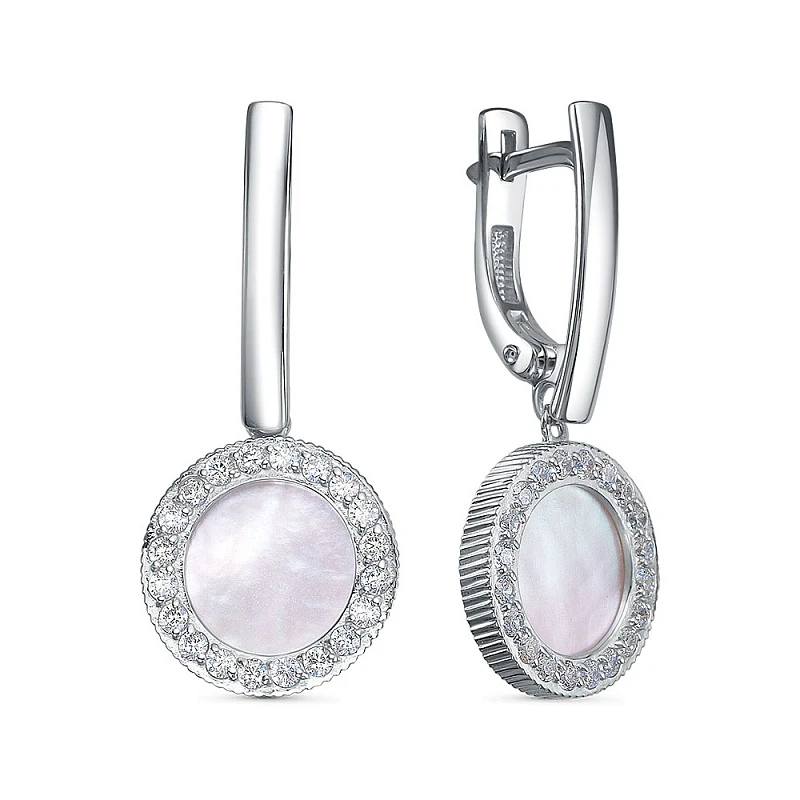 Серьги  серебряные с перламутром