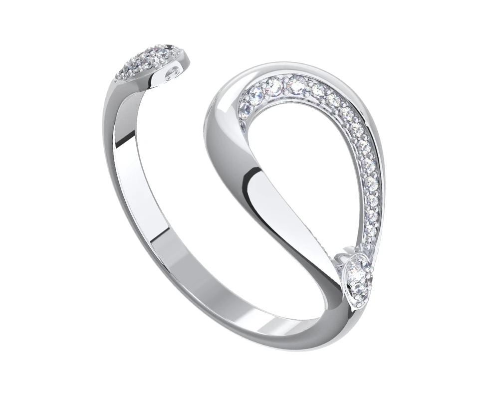 Пирсинг  серебряный с фианитом