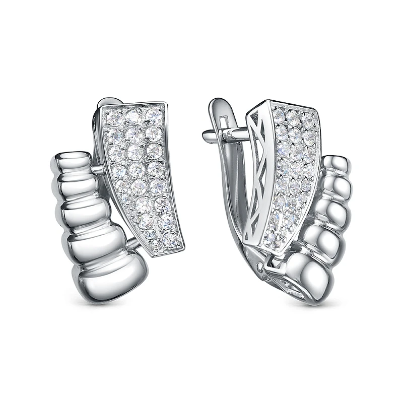 Серьги  серебряные с фианитом