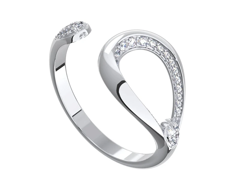 Пирсинг  серебряный с фианитом