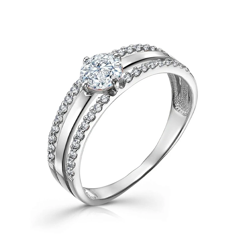 Кольцо  серебряное с фианитом