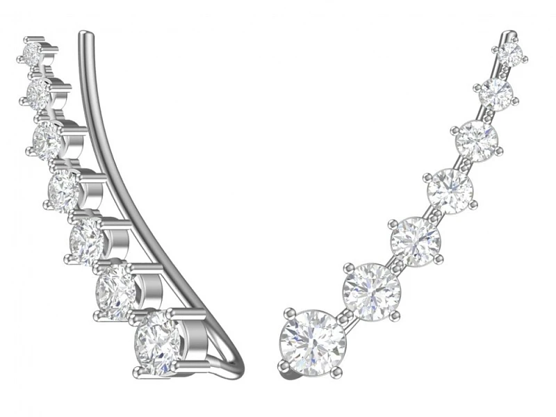 Серьги  серебряные с фианитом