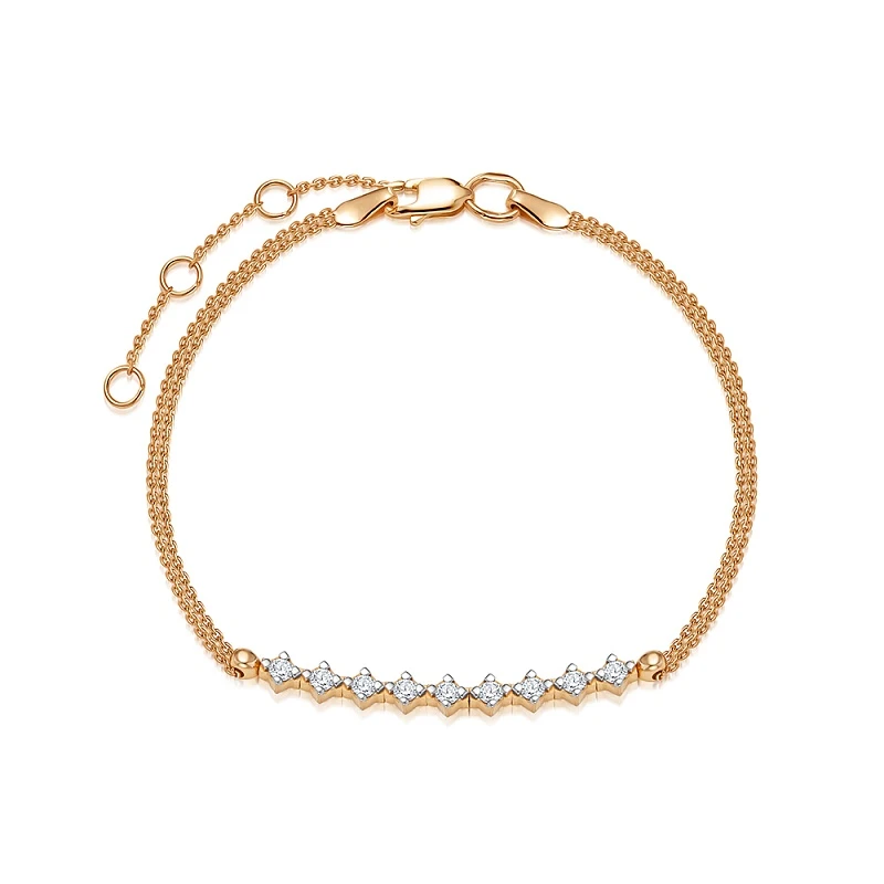 Браслет  из красного золота с природным бриллиантом