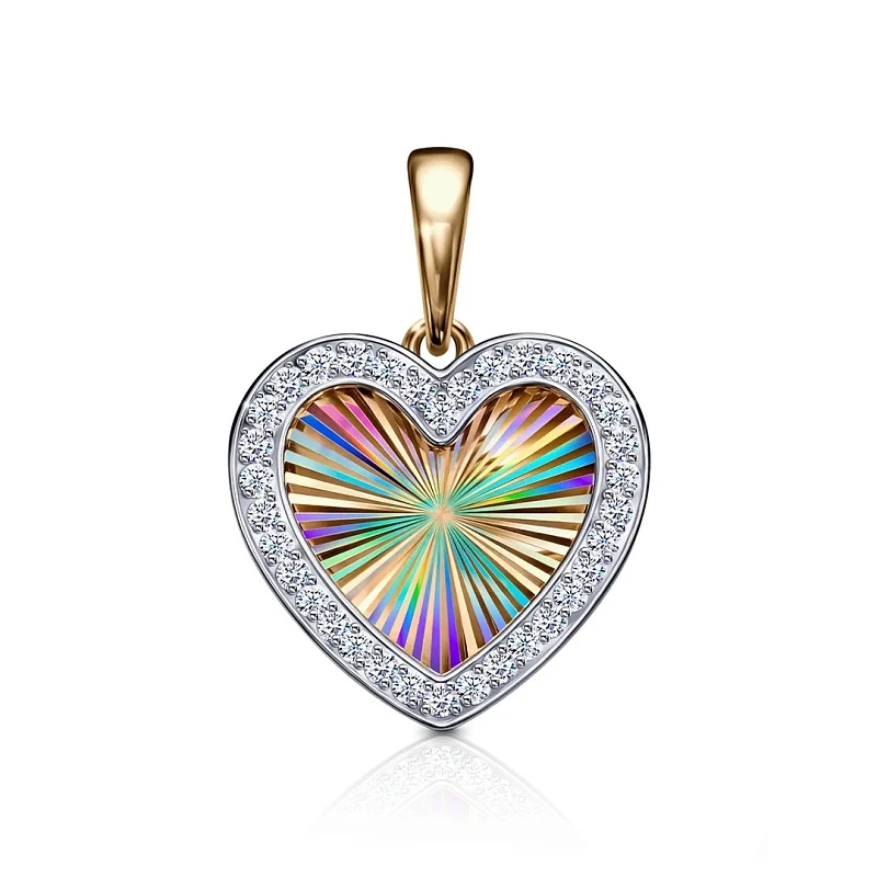 Подвеска  из красного золота с фианитом