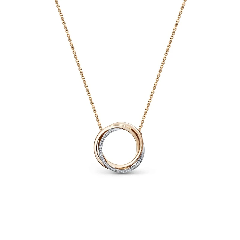 Колье  из красного золота с природным бриллиантом