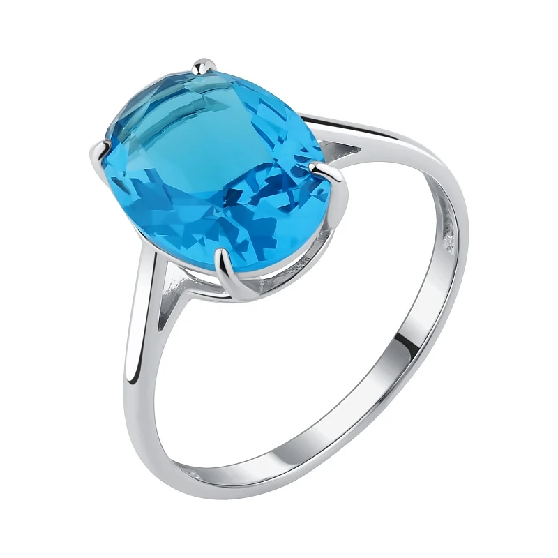 Кольцо  серебряное с кварцем