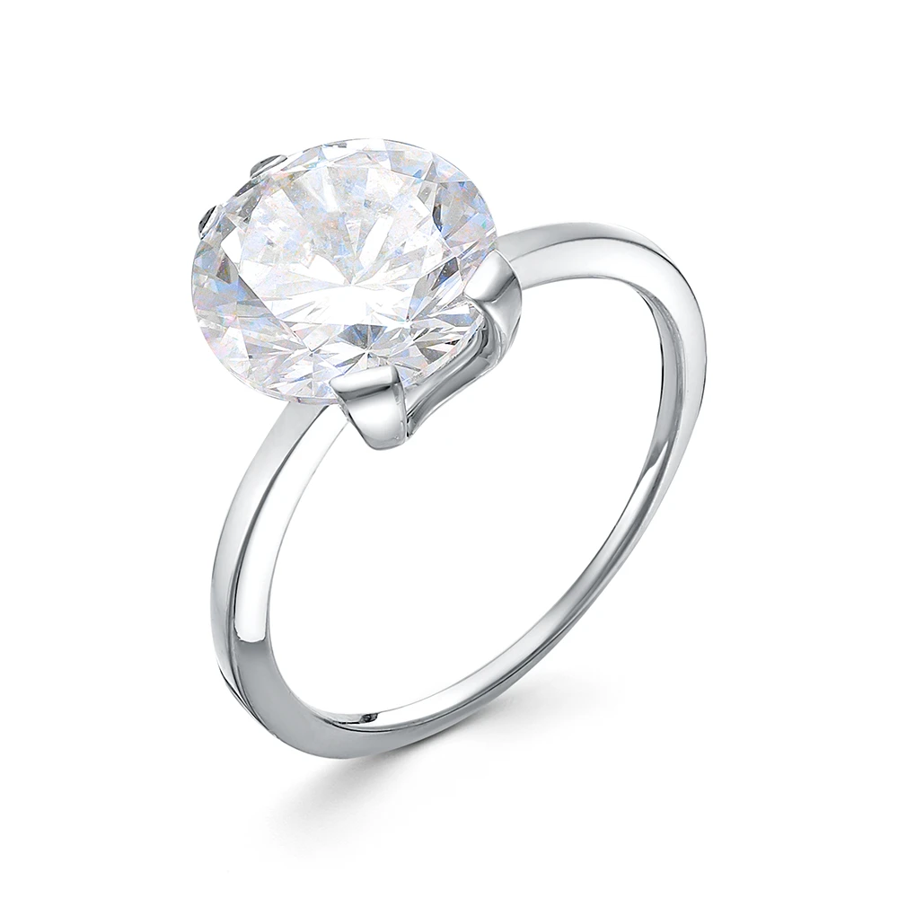 Кольцо  серебряное с фианитом