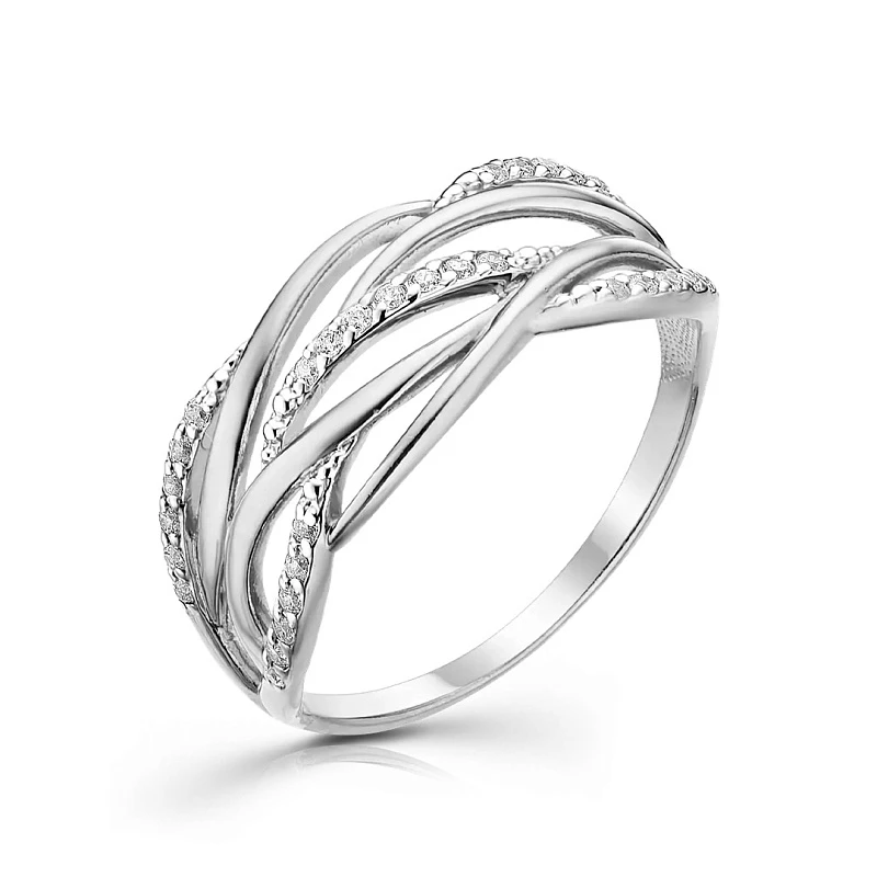 Кольцо  серебряное с фианитом