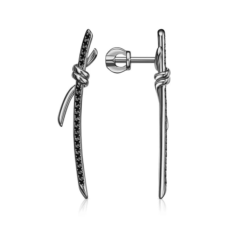 Серьги  серебряные с фианитом