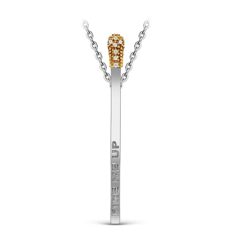 Колье  серебряное с фианитом