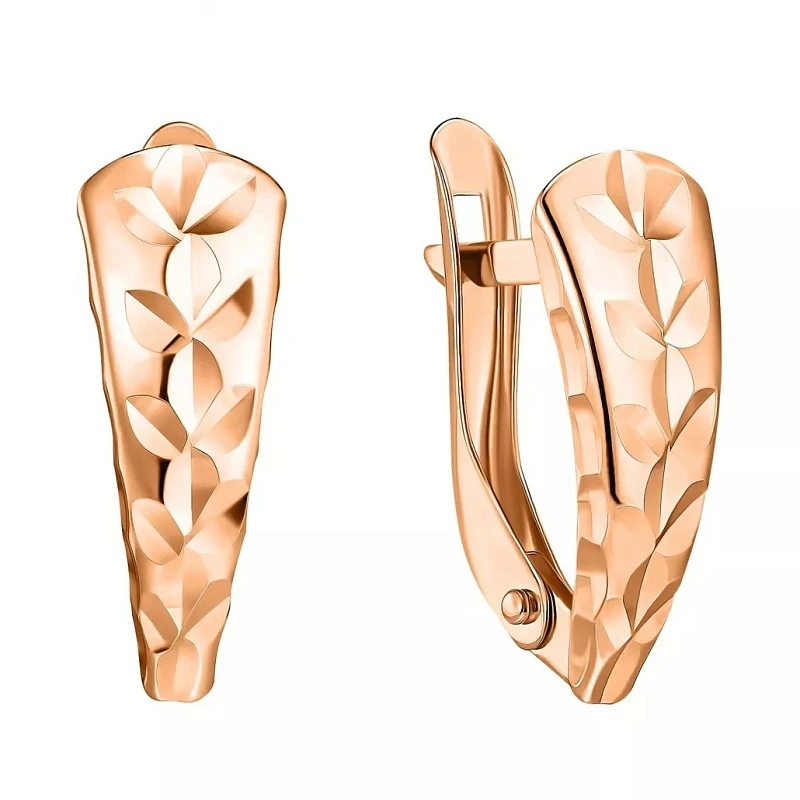 Серьги  из красного золота