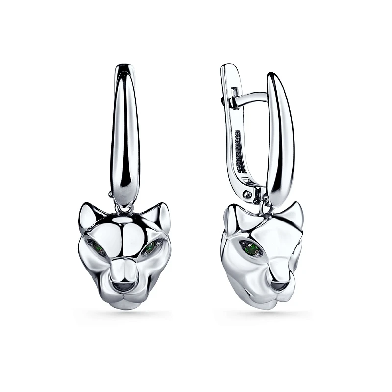 Серьги  серебряные с фианитом