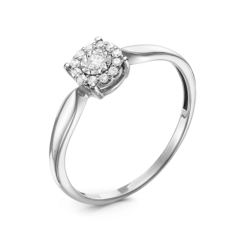 Кольцо  из белого золота с природным бриллиантом