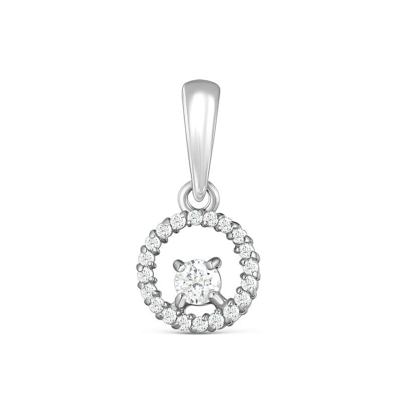 Подвеска  серебряная с фианитом