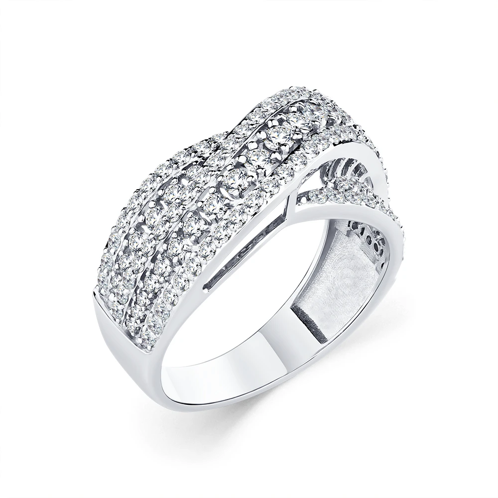 Кольцо  из белого золота с бриллиантом