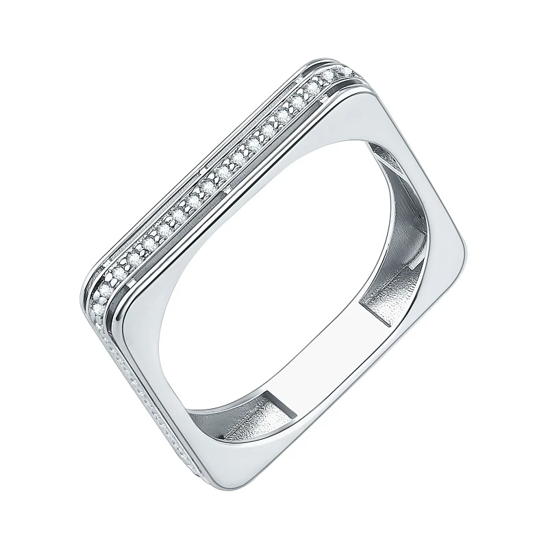 Кольцо  серебряное с фианитом