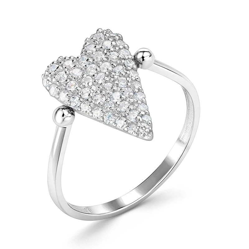 Кольцо  серебряное с фианитом