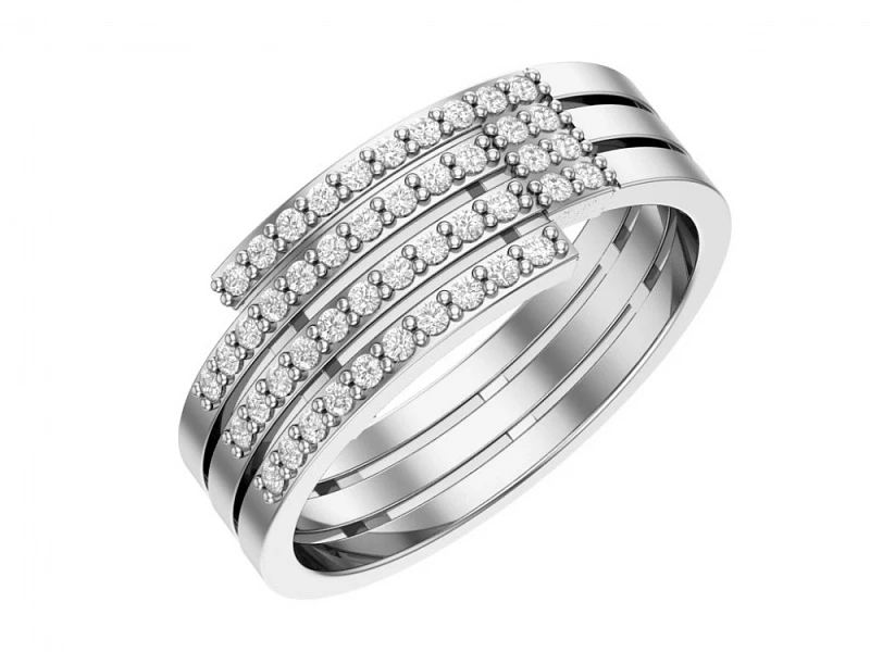 Кольцо  серебряное с фианитом