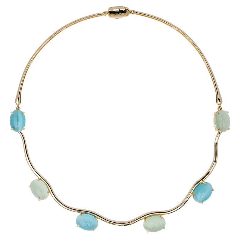 Колье  из серебра с позолотой с кварцем