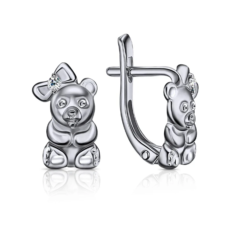 Серьги  серебряные с фианитом