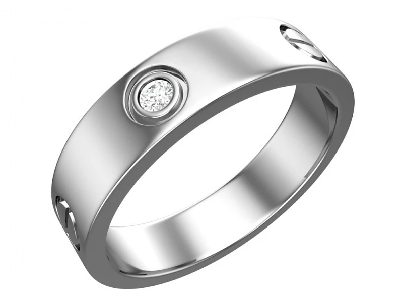 Кольцо  серебряное с фианитом