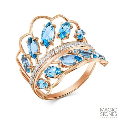 Кольцо «MAGIC STONES» золотое