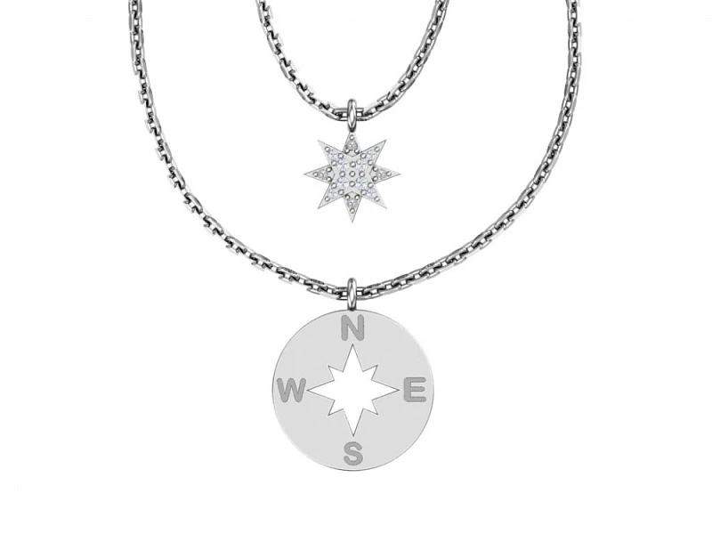 Колье  серебряное с фианитом