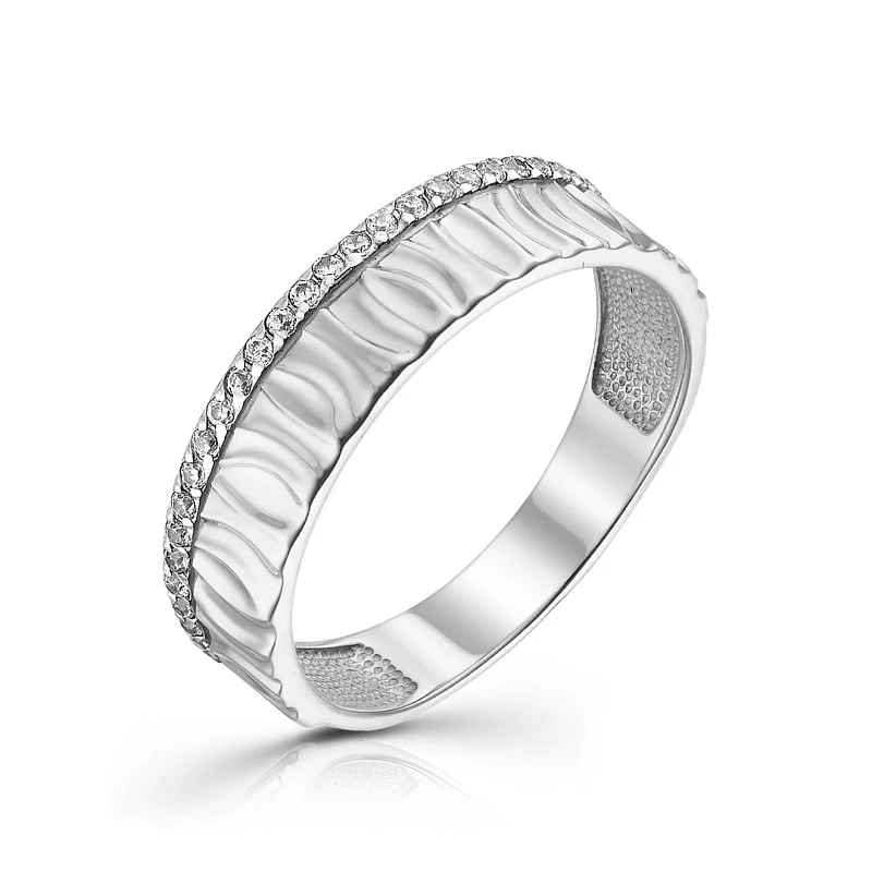 Кольцо  серебряное с фианитом