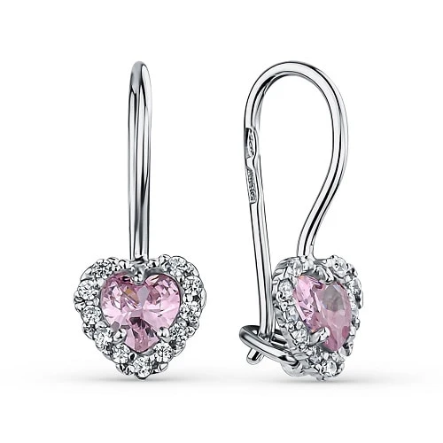 Серьги  серебряные с фианитом