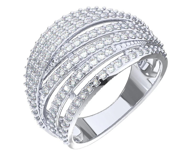 Кольцо  серебряное с фианитом