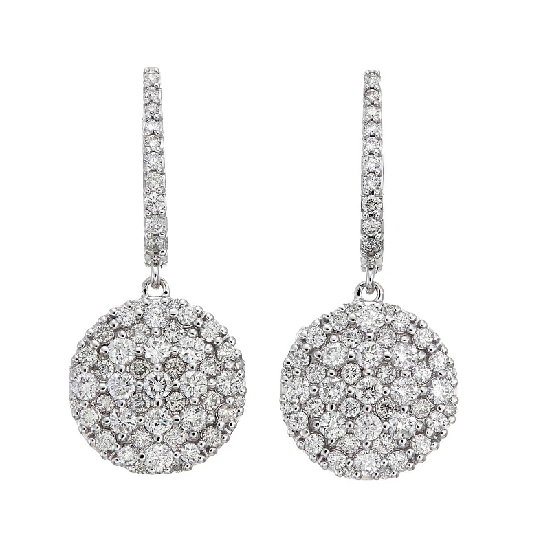 Серьги  из белого золота с природным бриллиантом