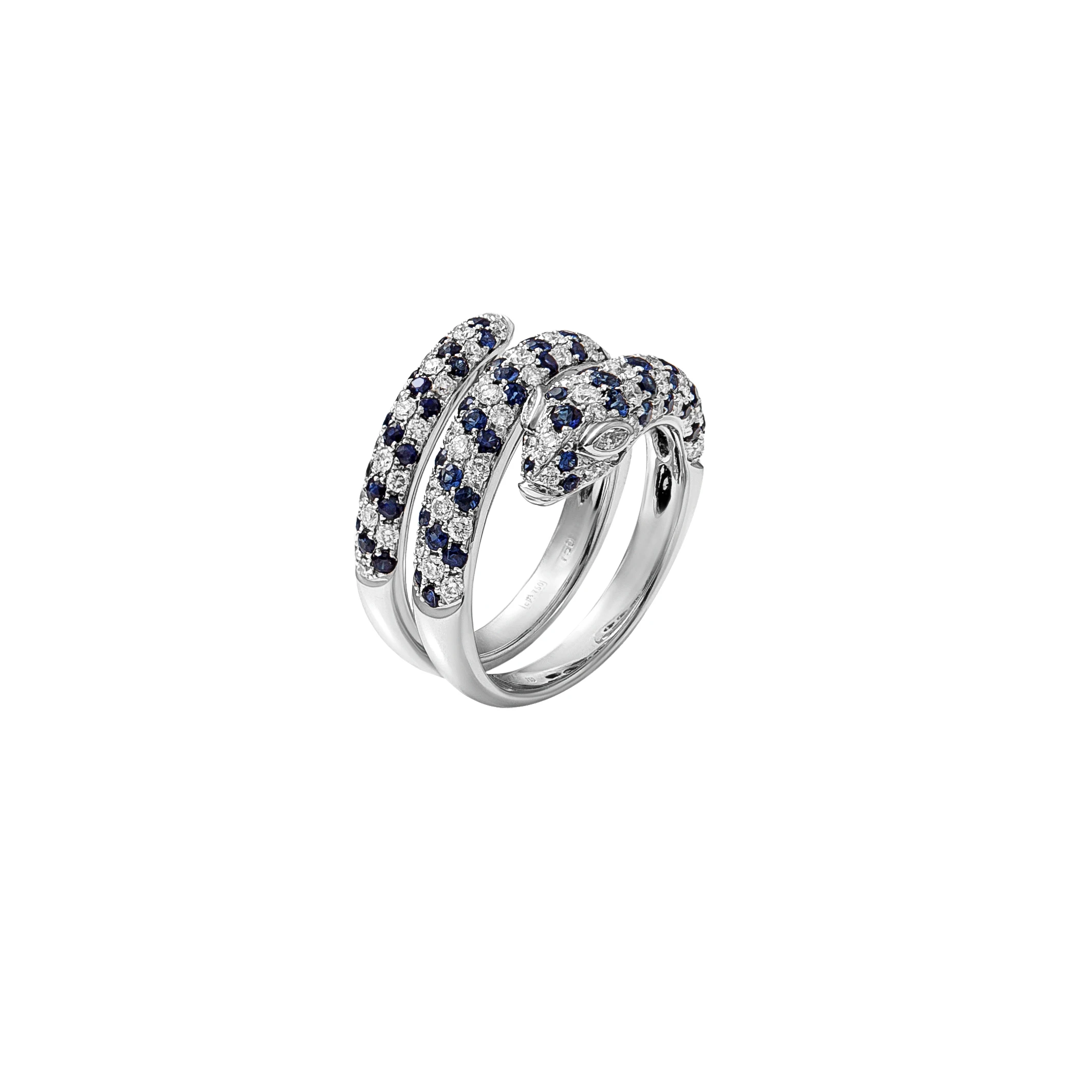 Кольцо  из белого золота с сапфиром