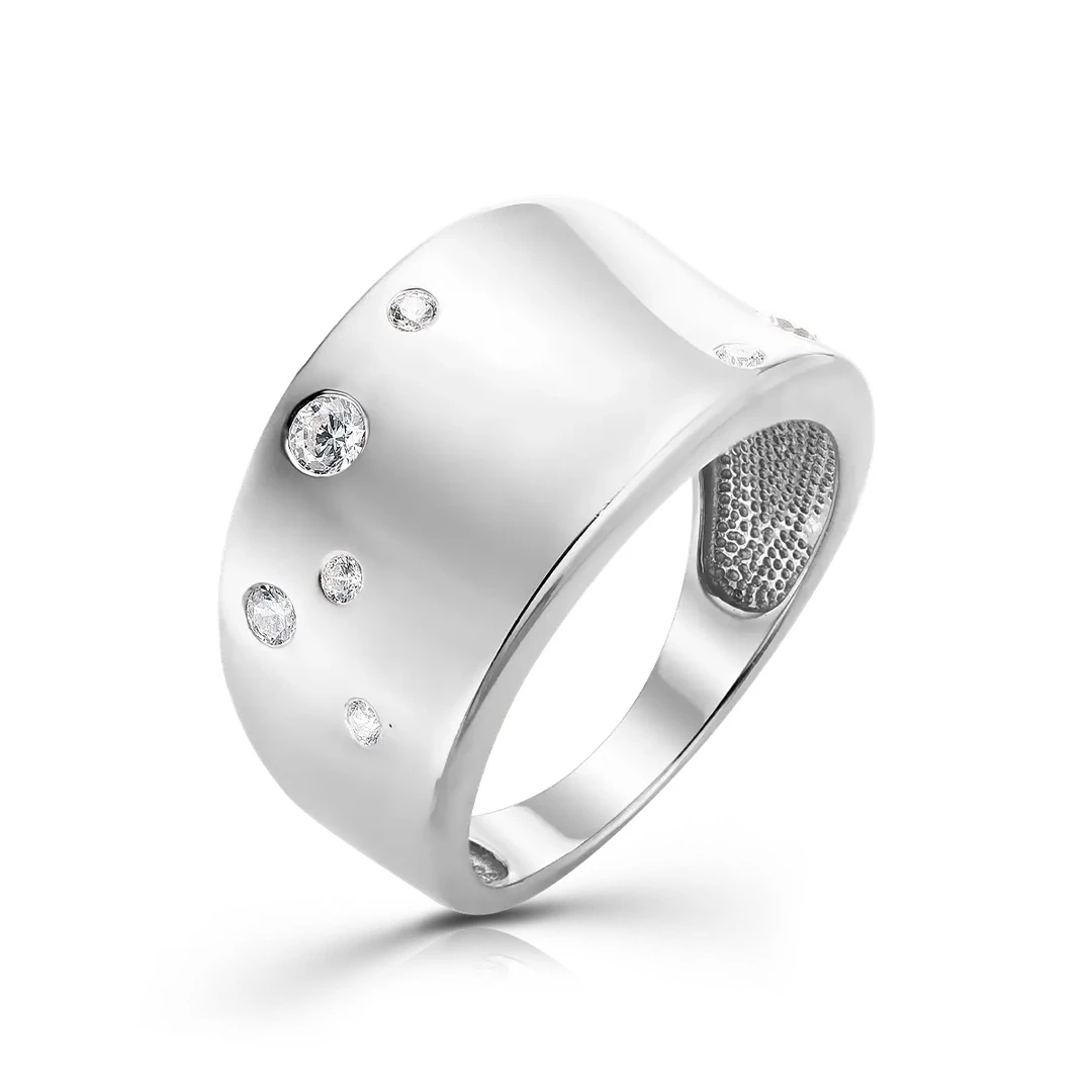 Кольцо  серебряное с фианитом