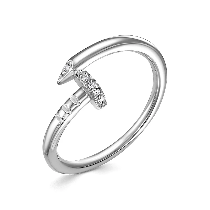 Кольцо  серебряное с фианитом