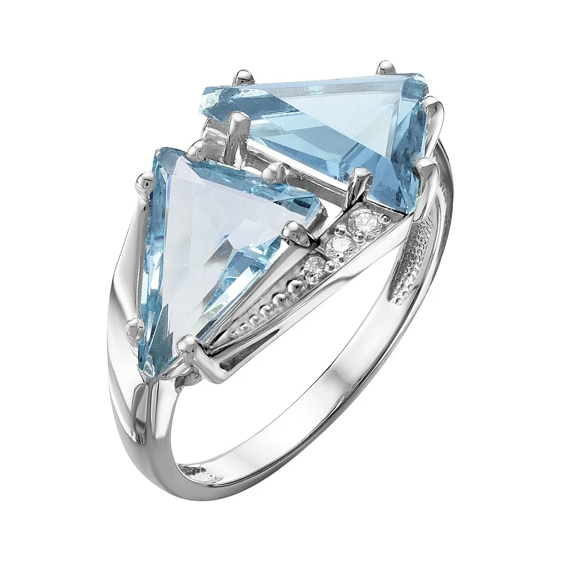 Кольцо  серебряное с топазом