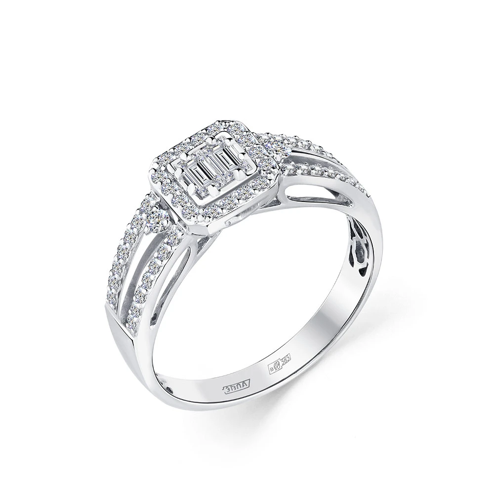 Кольцо  из белого золота с бриллиантом