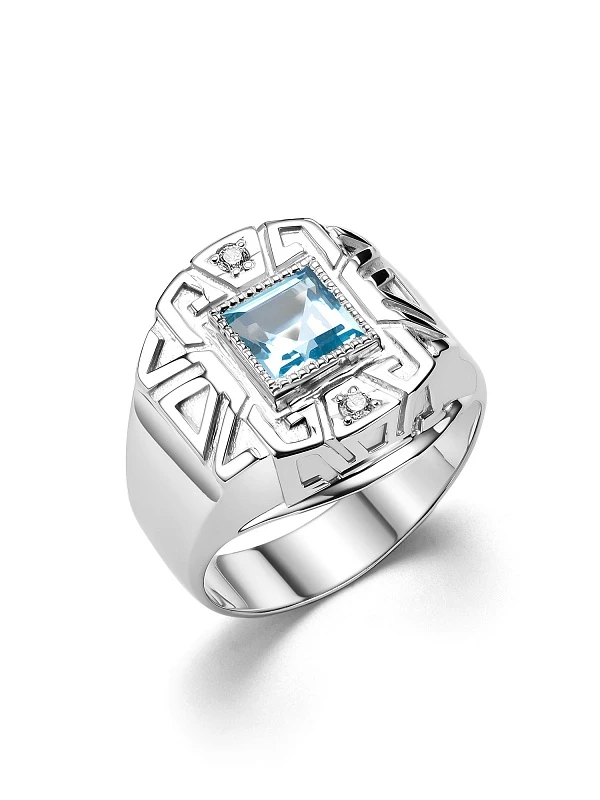 Кольцо  серебряное с топазом